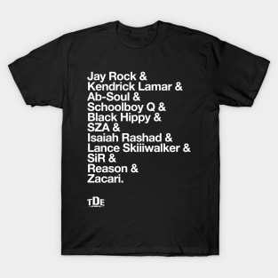 Kendrick Lamar & TDE Artists Roster T-Shirt